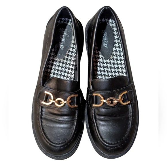 Y2K Chunky Seychelles Lugsole Loafers Chain Size 6.5 Black Grunge - Picture 5 of 7